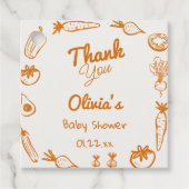 手描き地元で栽培された野菜ベビーシャワー フェイバータグ (正面)