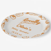 手描き地元で栽培された野菜ベビーシャワー ペーパープレート (アングル)