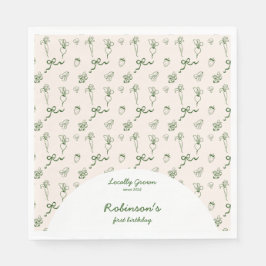 手描き地元で育った農場1歳の誕生日 スタンダードランチョンナプキン