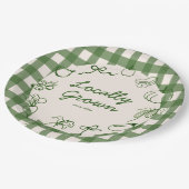 手描き地元で育った農場1歳の誕生日 ペーパープレート (アングル)