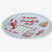 手描き夏のシーフードクロウフィッシュ沸騰パーティー ペーパープレート (アングル)