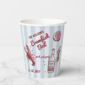 手描き夏のシーフードクロウフィッシュ沸騰パーティー 紙コップ (裏面)