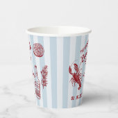 手描き夏のシーフードクロウフィッシュ沸騰パーティー 紙コップ (左)