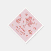 手描き女性のカーボーイバチェロレッテ週末 スタンダードカクテルナプキン (角)