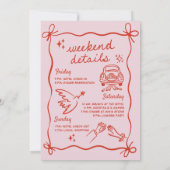 手描き女性のカーボーイバチェロレッテ週末 招待状 (裏面)