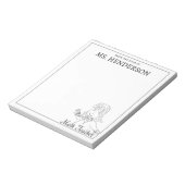 手描き女性数学先生 ノートパッド (回転)