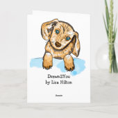 手描き子犬 | 応援アップ カード (裏面)