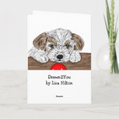 手描き子犬 |懸命時間 カード (裏面)