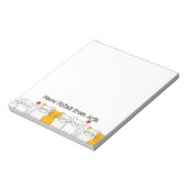 手描き子猫モダン猫名前をカスタムする ノートパッド (回転)