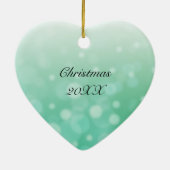 手描き孔雀の羽パーソナライズされた セラミックオーナメント (裏面)