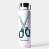 手描き学校用品はさみ ウォーターボトル (背面)