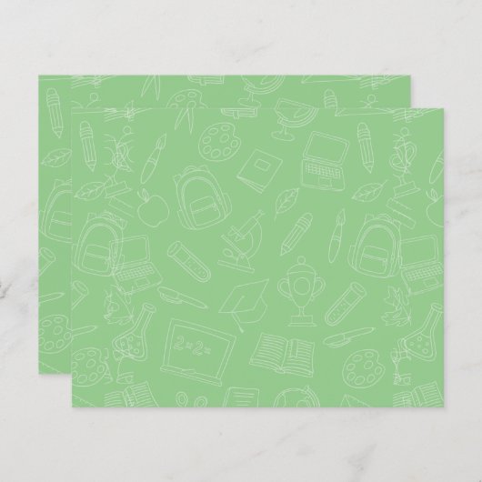 手描き学校用品パターン (正面/裏面)