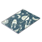 手描き宇宙シームレスヴィンテージパターン。惑星 ノートブック (左側)