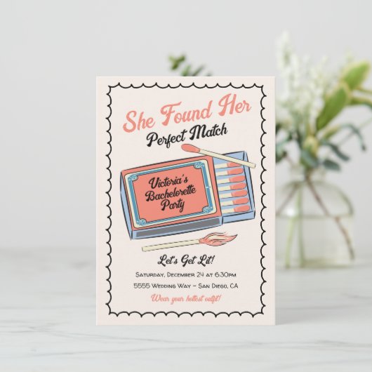 手描き完全一致マッチボックスパーティー 招待状 (スタンド正面)