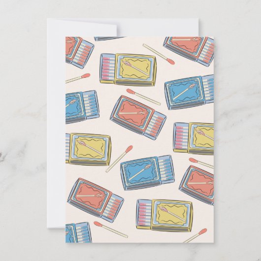 手描き完璧なマッチボックスパーティの招待状 招待状 (裏面)