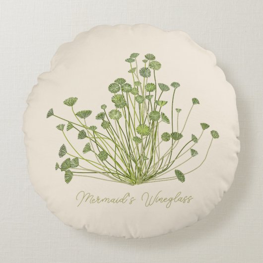 手描き寛骨臼状海藻 ラウンドクッション (正面)