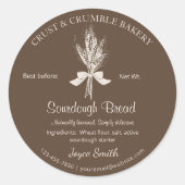 手描き小麦ソース生地パンベーキング成分 ラウンドシール (正面)
