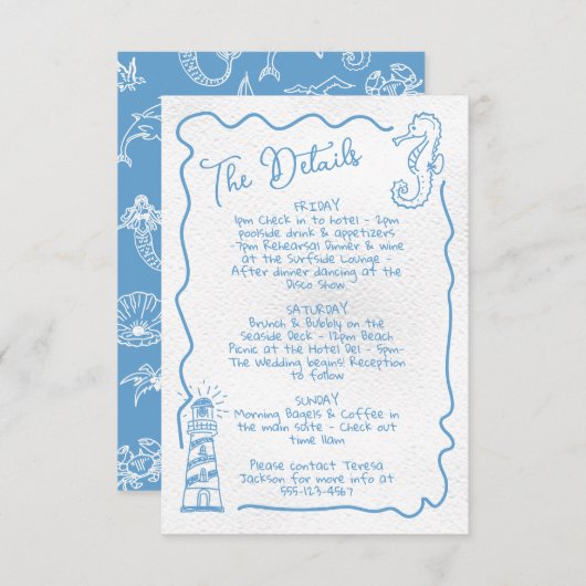 手描き局所沿岸詳細情報カード 招待状 (正面/裏面)