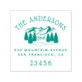 手描き山と松の木差出人住所 セルフインキングスタンプ (デザイン)