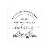 手描き山エレガント差出人住所 ラバースタンプ (インプリント)
