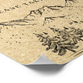 手描き山林の好意の結婚サイン ポスター (角)