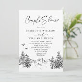 手描き山林カップルのシャワー 招待状 (スタンド正面)