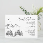 手描き山林カップルのシャワー 招待状 (スタンド正面)