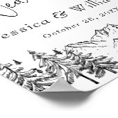 手描き山林結婚の歓迎 ポスター (角)