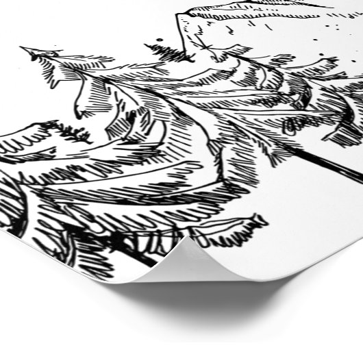 手描き山林結婚の歓迎 ポスター (角)