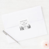 手描き山林結婚の スクエアシール (封筒)