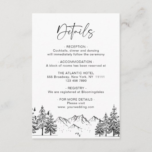 手描き山林詳細 エンクロージャーカード (正面)