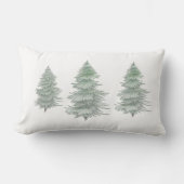 手描き常緑樹装飾用クッション ランバークッション (正面)