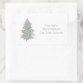 手描き常緑樹2住所 シール (バッグ)