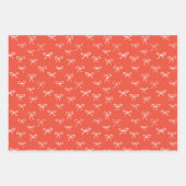 手描き弓の休日ラッピング紙 – 赤 ラッピングペーパーシート (正面2)