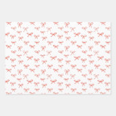 手描き弓の休日ラッピング紙 – 赤 ラッピングペーパーシート (正面)