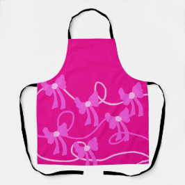 手描き弓ピンクイエロー愛好家 エプロン
