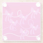 手描き弓ピンクイエロー愛好家 ガラスコースター (裏面)