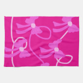 手描き弓ピンクイエロー愛好家 キッチンタオル (横)