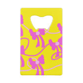 手描き弓ピンクイエロー愛好家 クレジットカード栓抜き (裏面)