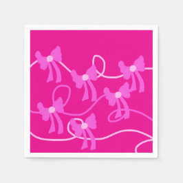 手描き弓ピンクイエロー愛好家 スタンダードカクテルナプキン