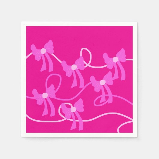 手描き弓ピンクイエロー愛好家 スタンダードカクテルナプキン (正面)