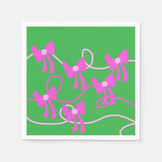 手描き弓ピンクイエロー愛好家 スタンダードカクテルナプキン (正面)