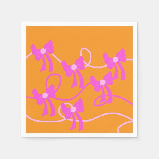 手描き弓ピンクイエロー愛好家 スタンダードカクテルナプキン (正面)