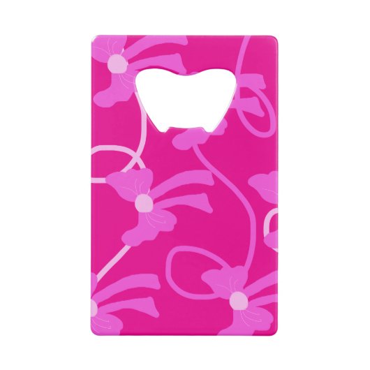 手描き弓ピンク愛好家 クレジットカード栓抜き (正面)