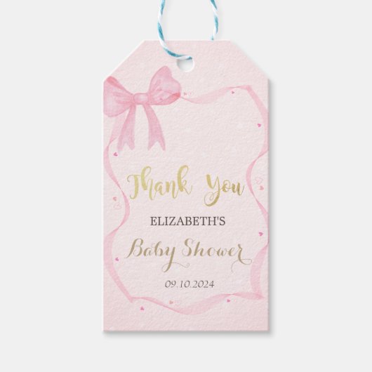 手描き弓フレームエレガントドット ギフトタグ (正面)