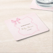 手描き弓フレームエレガントドット スクエアペーパーコースター (アングル)