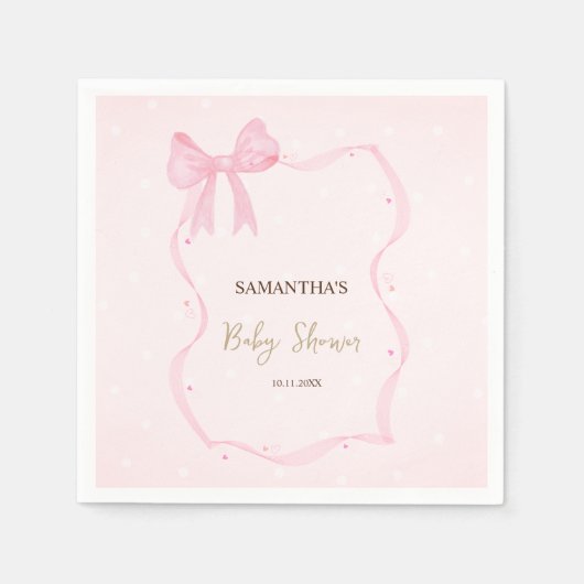 手描き弓フレームエレガントドット スタンダードカクテルナプキン (正面)