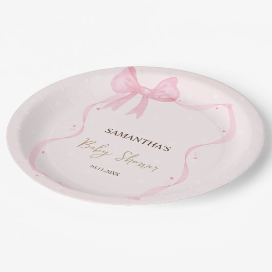 手描き弓フレームエレガントドット ペーパープレート (アングル)