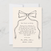 手描き弓白黒オールド結婚マネーの写真 サンキューカード (裏面)