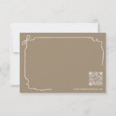 手描き弓&リボンモノグラムクレスト結婚ズ 出欠カード (裏面)